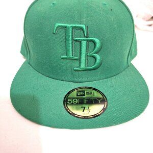 NEW Tampa Bay RAYS  MLB New Era 59Fifty Custom Kelly Green Cap Sz 7 1/8